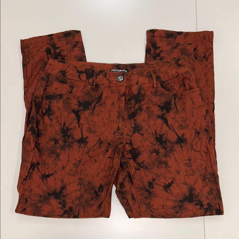 Dalia Collection Rust and Black Pants for Women